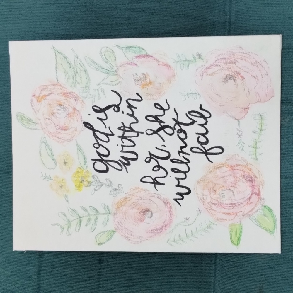Pretty canvas wall print with motivational saying